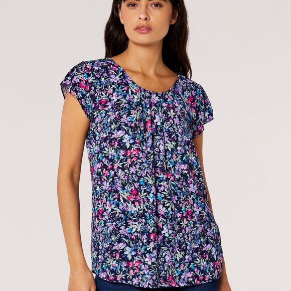 Floral flutter sleeve tank - Picture 6 of 7